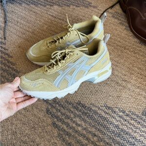 Asics Tan and Light Gray Athletic Shoes